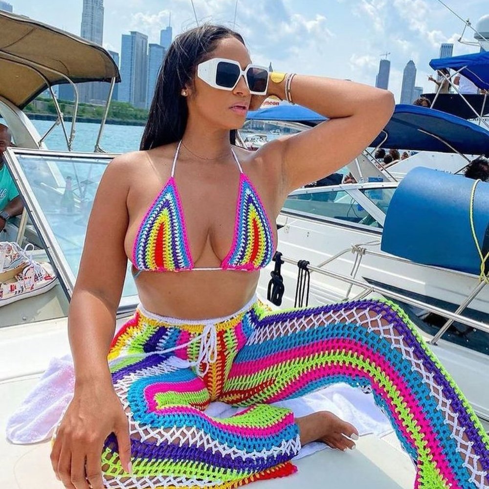 🎀Chrissy Rainbow Crochet Cover-Up Two Piece Set🎀